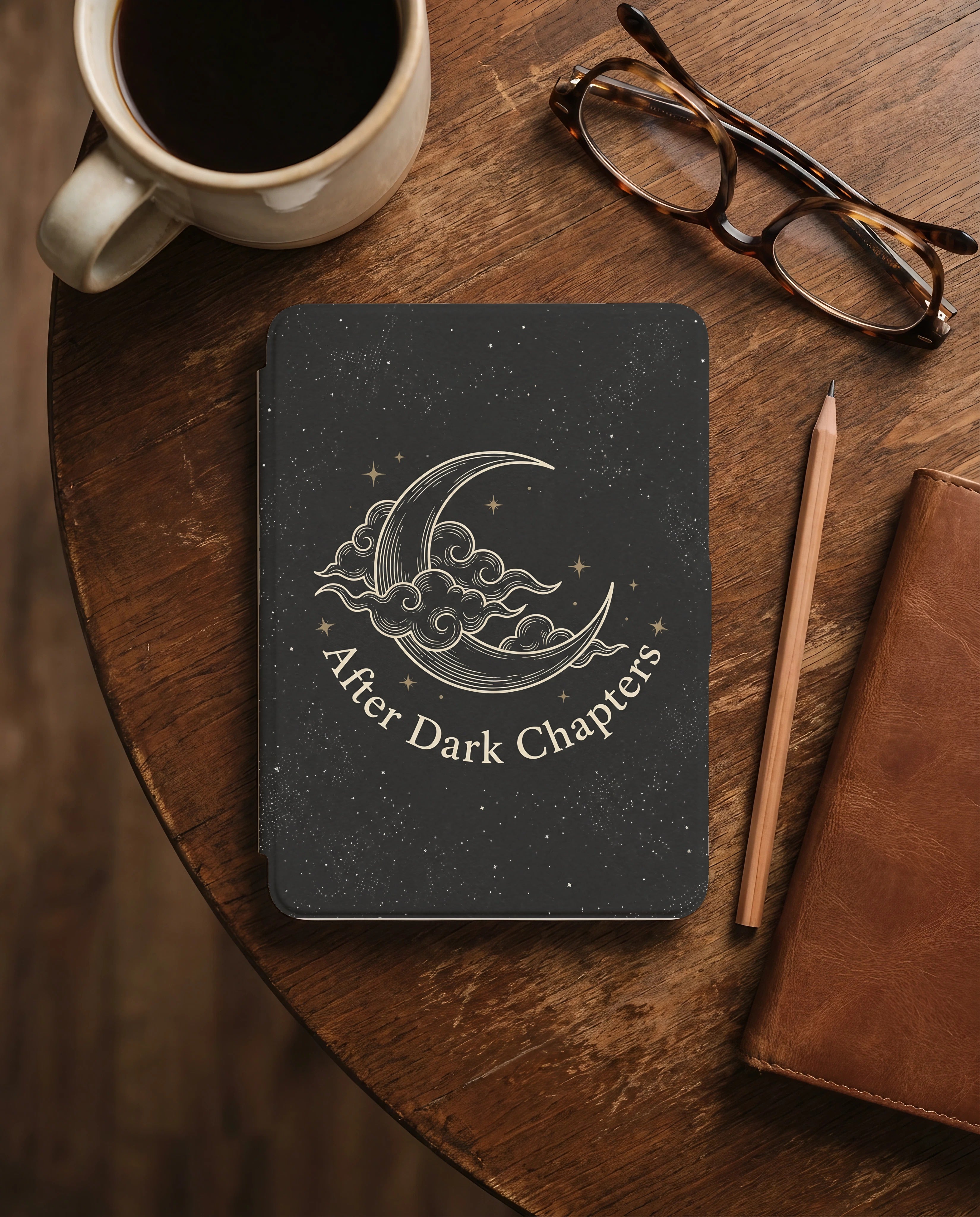 After Dark Chapters Kindle Colorsoft Case — Elegant Minimal Romantic