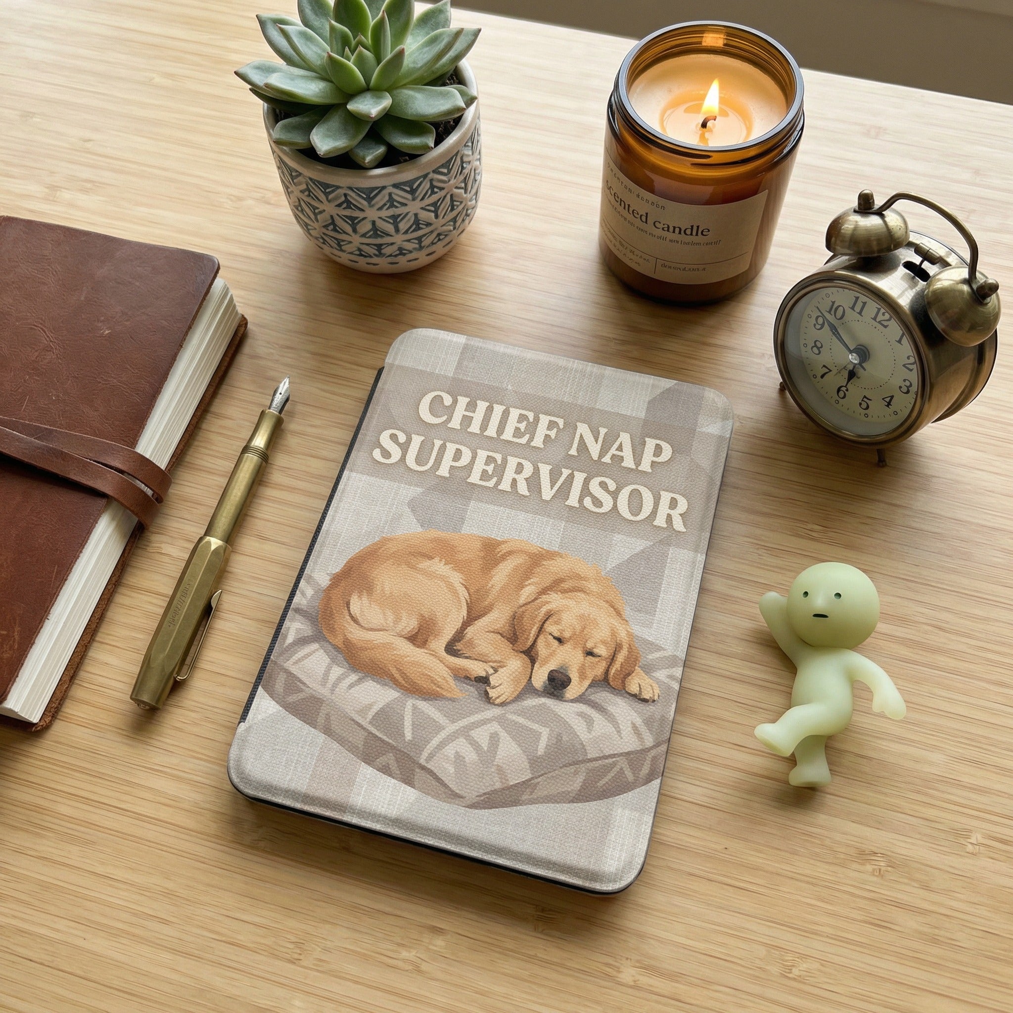 Chief Nap Supervisor Custom Dog Kindle Case — Cozy Personalized Pet Portrait