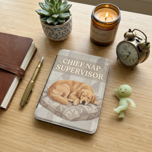 Chief Nap Supervisor Custom Dog Kindle Case — Cozy Personalized Pet Portrait
