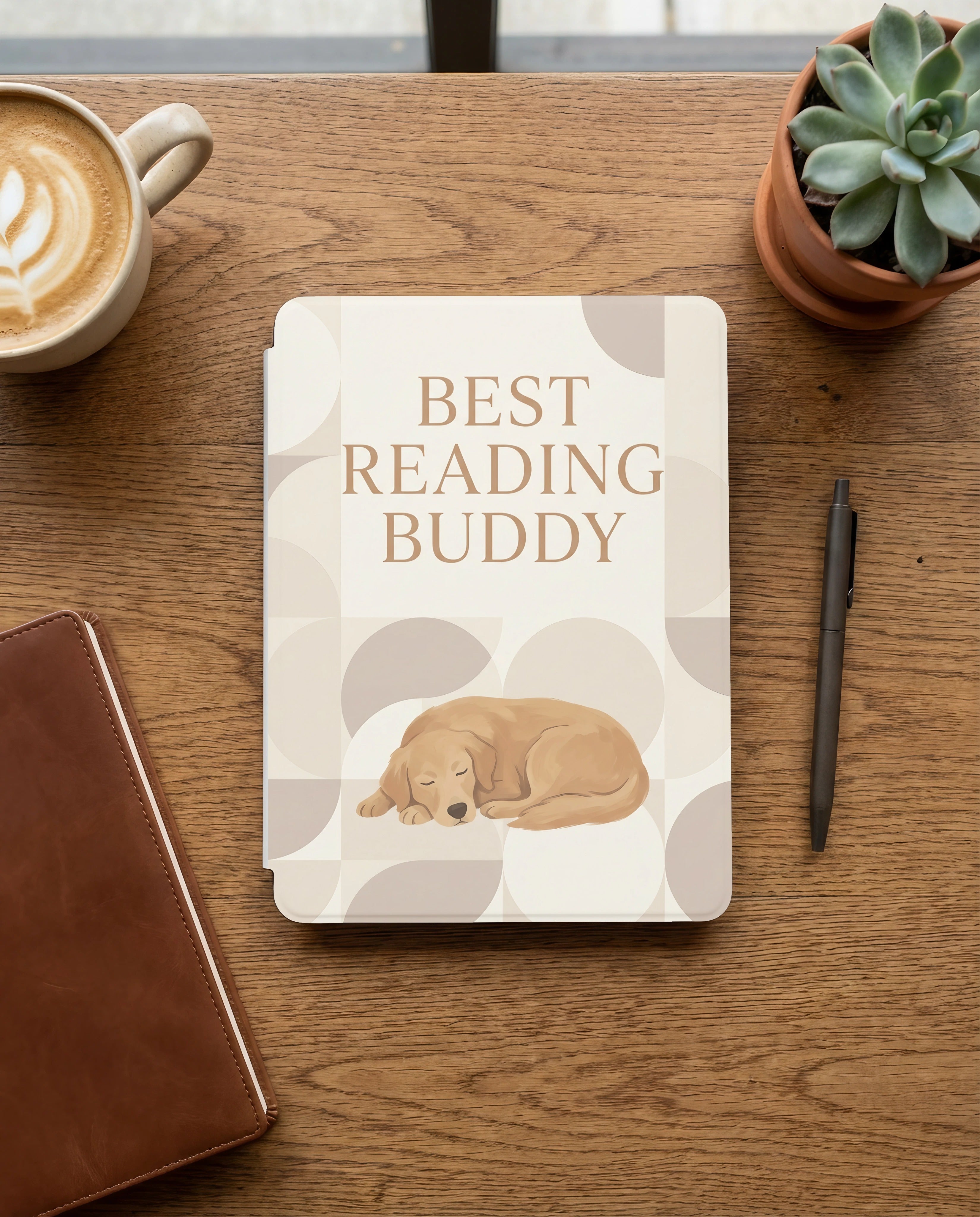 Best Reading Buddy Custom Kindle Case — Sleeping Dog Portrait