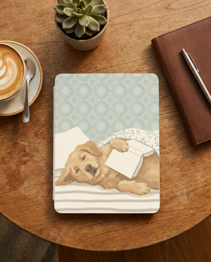 Sleeping Golden Retriever Kindle Case — Fits Paperwhite & Colorsoft — Relaxing Dog Gift