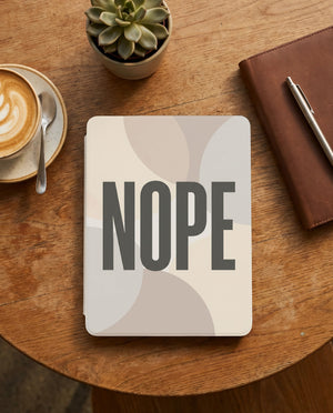 Nope Bold Typography Sarcastic Kindle Case - Sarcastic Reader Gift