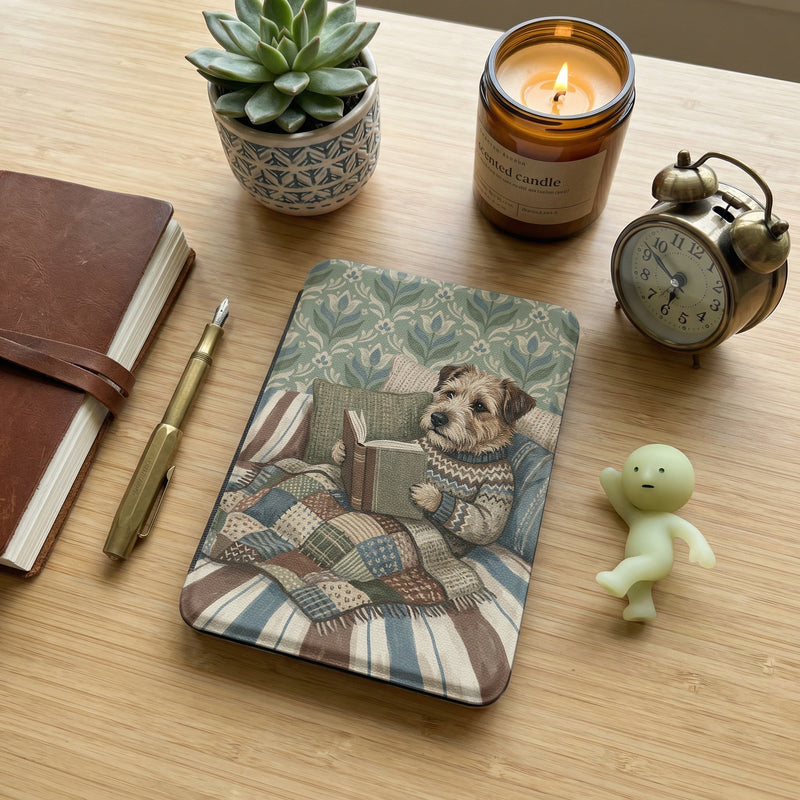 Border Terrier Reading Kindle Paperwhite Case — Cozy Gift for Dog Lovers