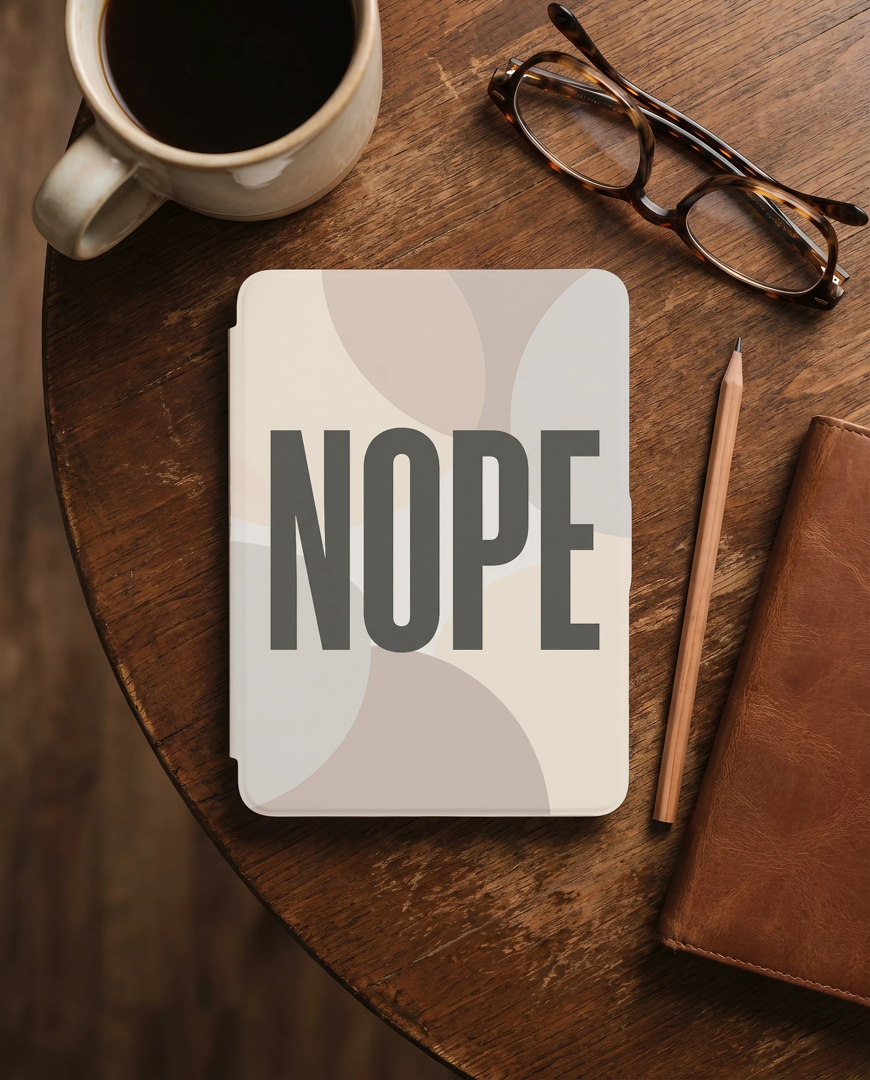 Nope Bold Typography Sarcastic Kindle Case - Sarcastic Reader Gift
