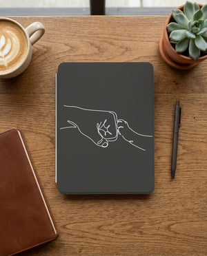 Cat Fist Bump Kindle Paperwhite Case — Minimalist Line Art Pet Bond Gift