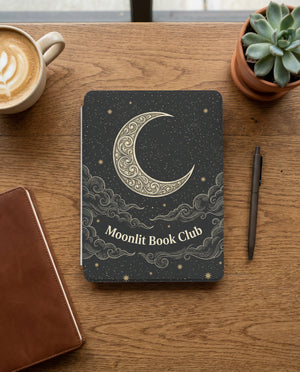 Moonlit Book Club Kindle Case — Grand Ornate Crescent Victorian Design