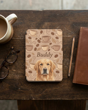 Personalized Coffee and Dogs Lovers Kindle Case