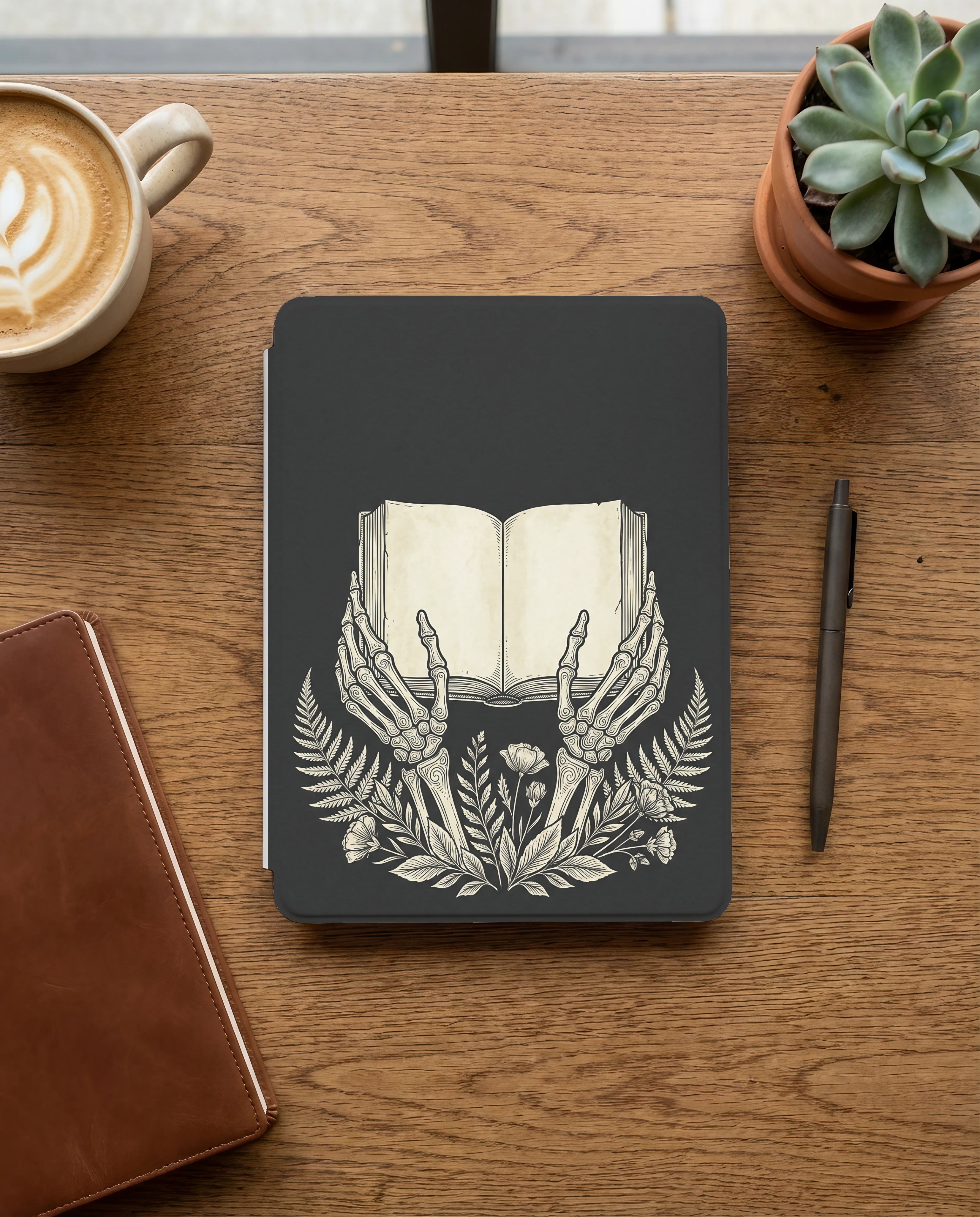 Disembodied Skeleton Hands Kindle Case — Gothic Book Lover Gift