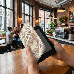 Partners in Crime Custom and Cozy Dog & Cat Portrait Kindle Case