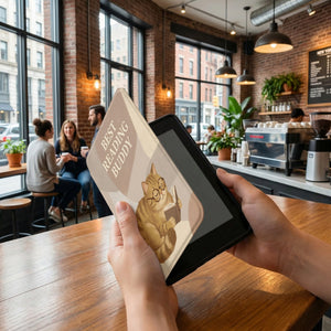 Best Reading Buddy Custom Cat Kindle 12th Gen Case — Cute Cat with Glasses Reading