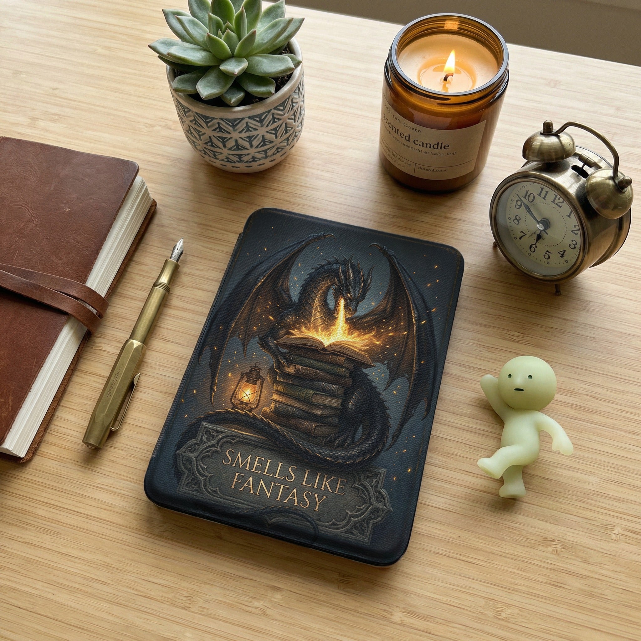 Dragon Guarding Ancient Books Kindle Case — Fantasy Lover Gift