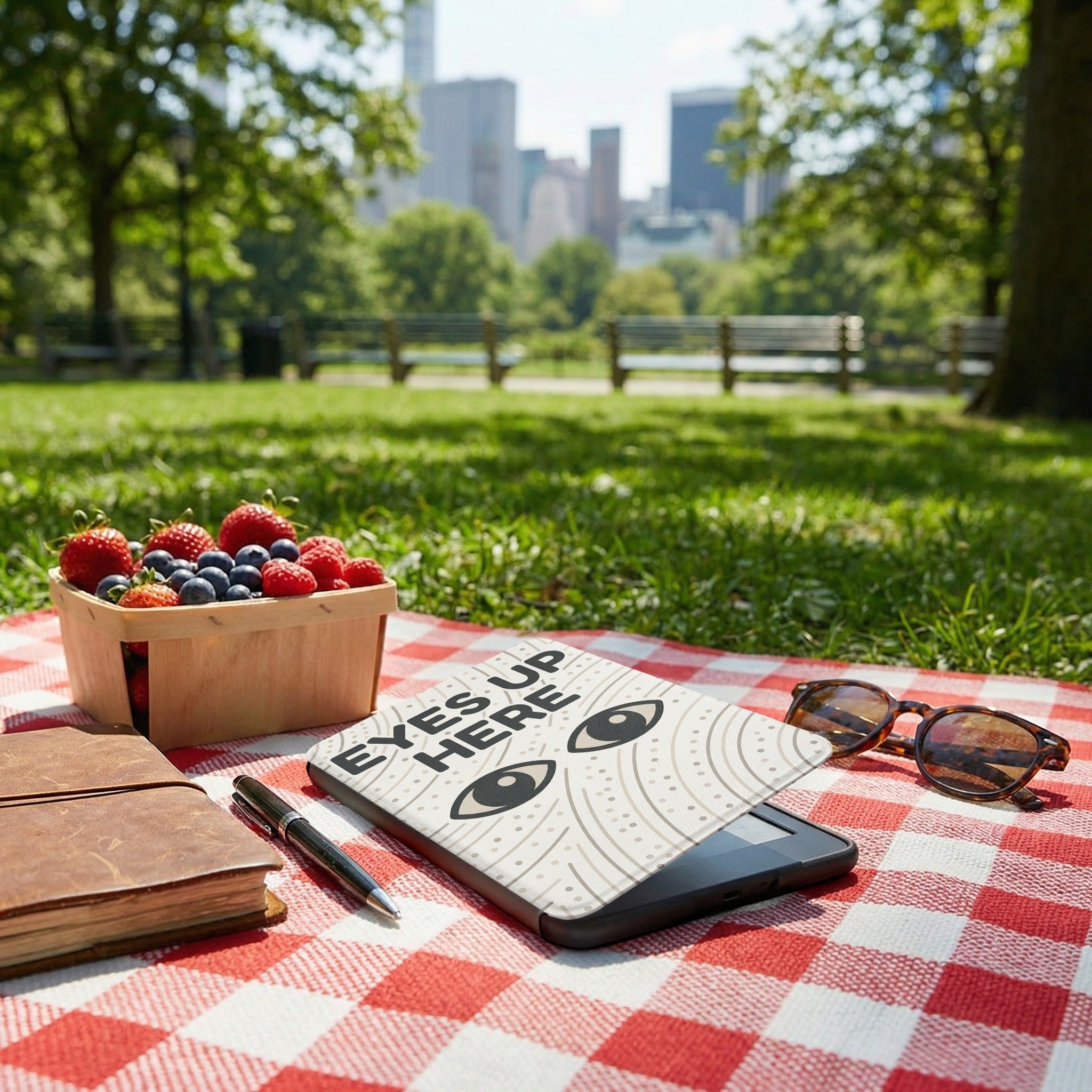 Eyes Up Here Kindle Colorsoft Case - Privacy Book Lover Gift