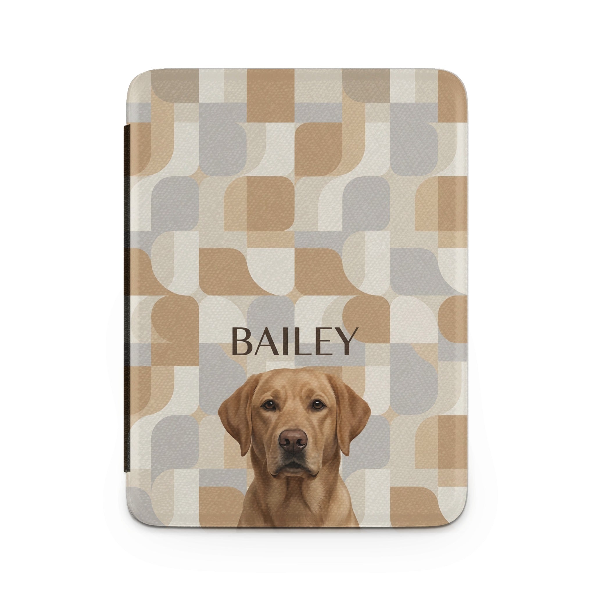 Custom Dog Portrait Kindle Paperwhite and Colorsoft Case — Retro Geometric Style