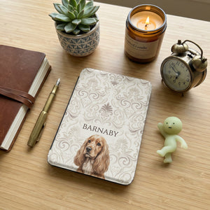 Personalized Pet Portrait Kindle Paperwhite Case — Damask Dog or Cat Gift