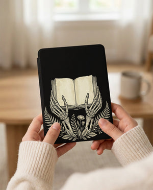 Disembodied Skeleton Hands Kindle Case — Gothic Book Lover Gift