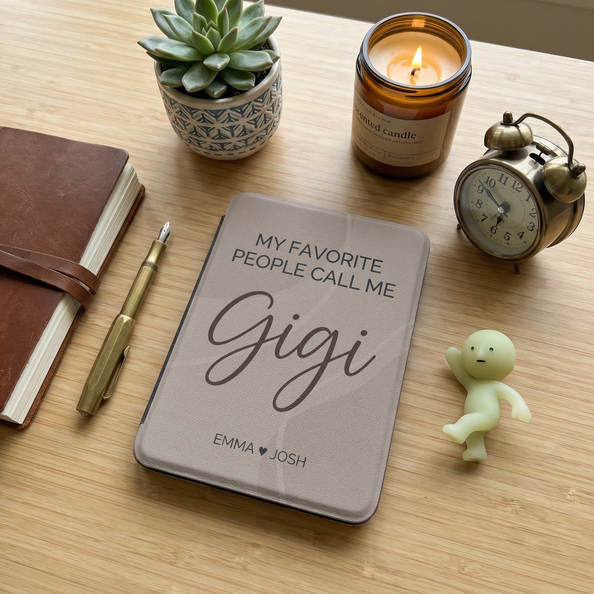 Personalized Gigi Kindle Case — Minimal Design with Grandkids Names Gift