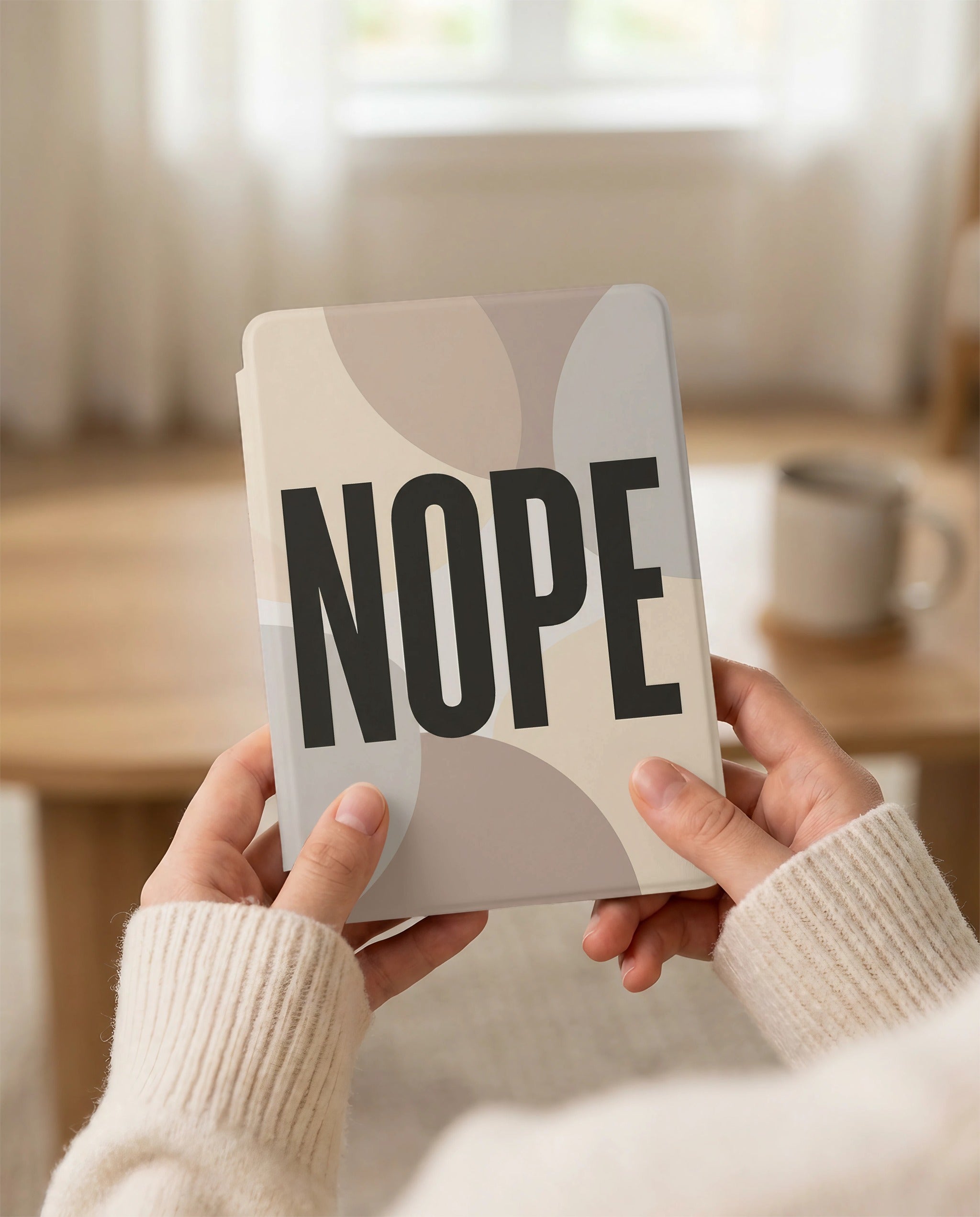 Nope Bold Typography Sarcastic Kindle Case - Sarcastic Reader Gift
