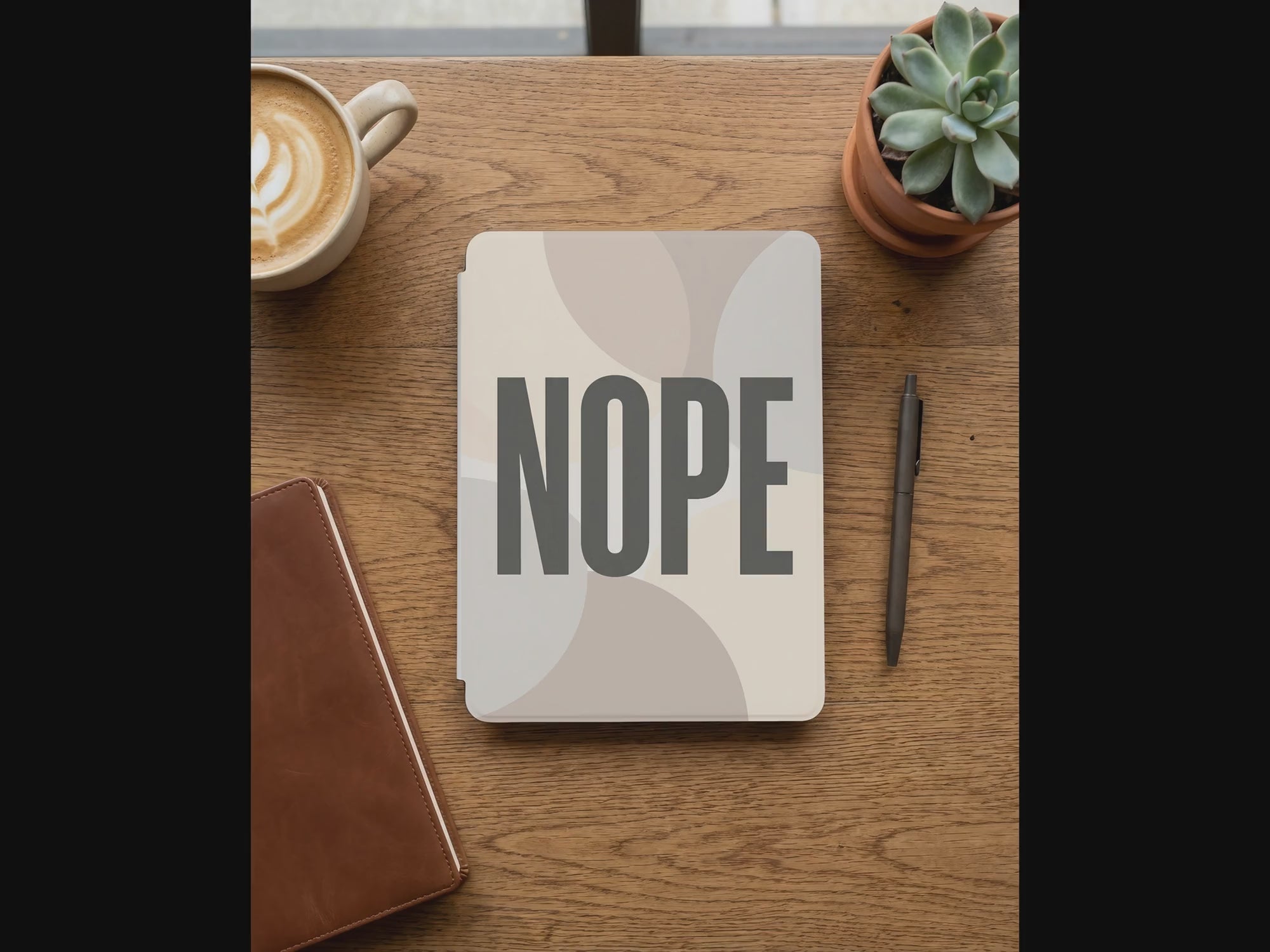 Nope Bold Typography Sarcastic Kindle Case - Sarcastic Reader Gift