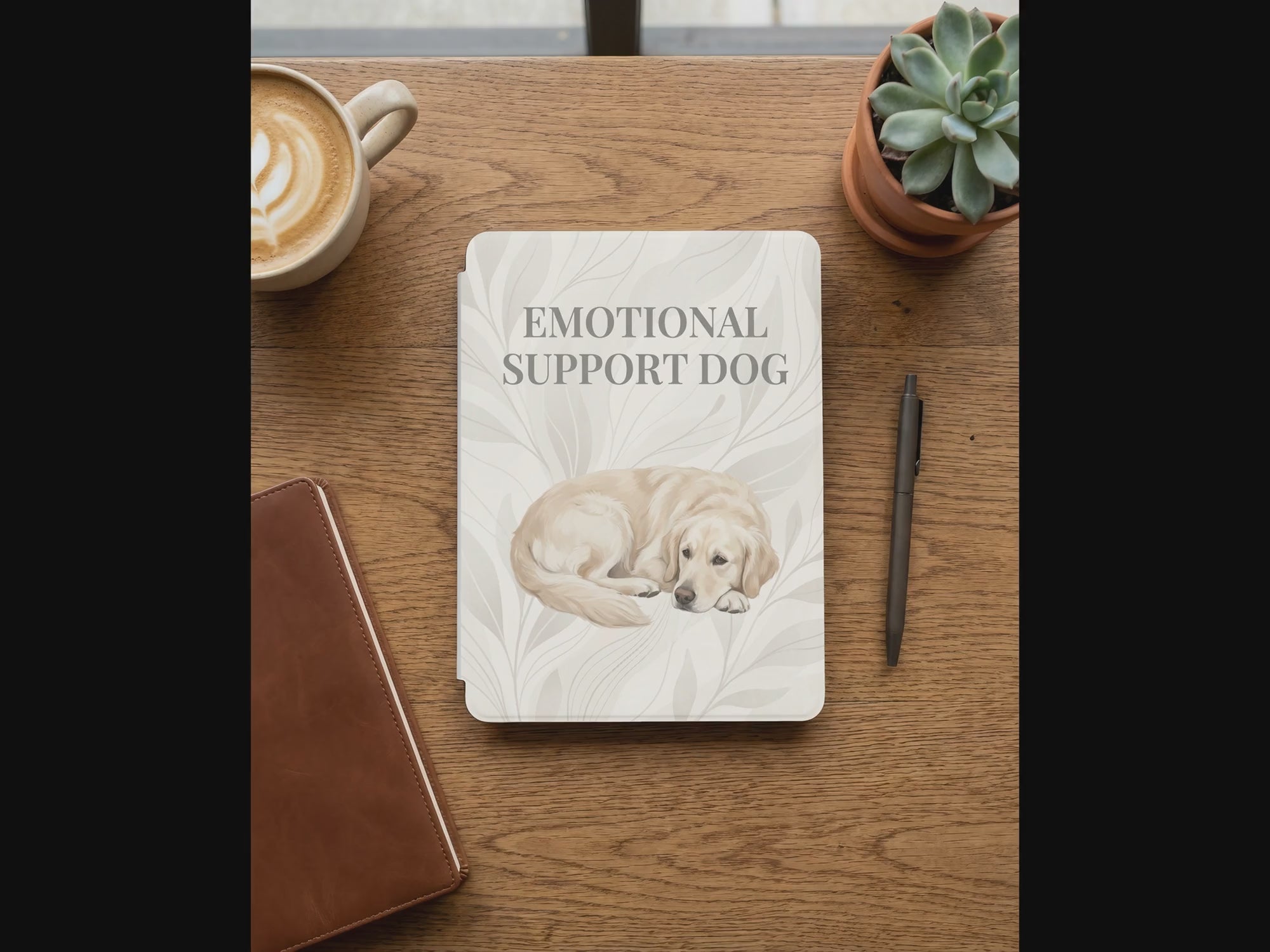 Custom 12th Gen Kindle Case - Emotional Support Dog