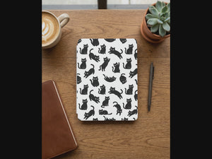 Black Cat Pattern Kindle Paperwhite Case — Playful Cat Lover Gift