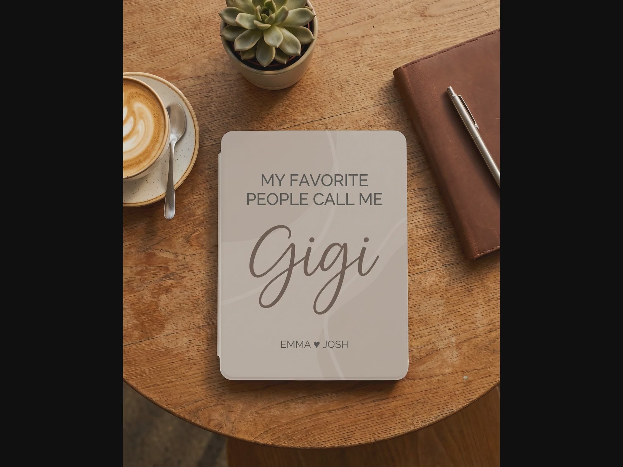 Personalized Gigi Kindle Case — Minimal Design with Grandkids Names Gift