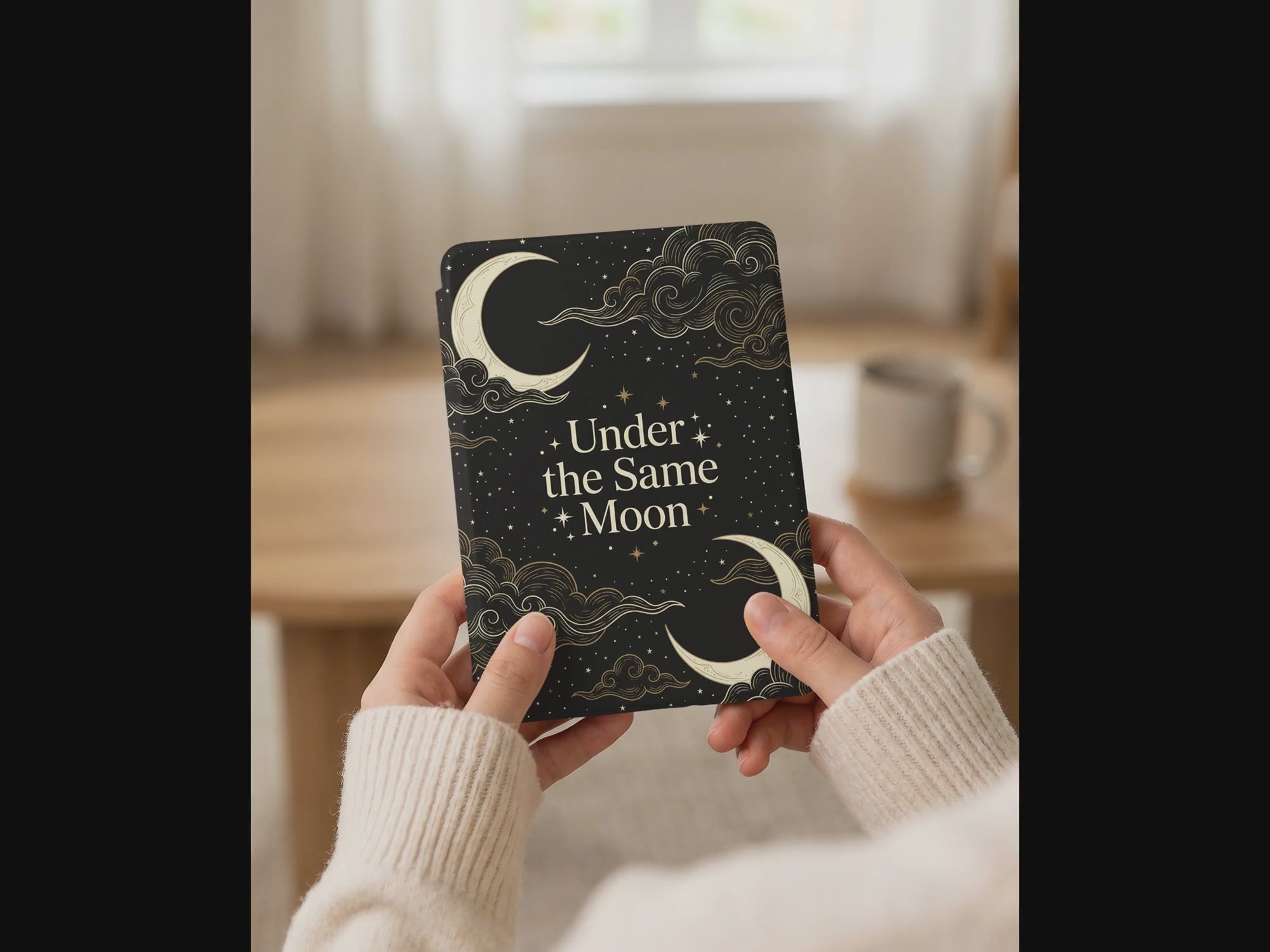 Under the Same Moon Kindle Case — Dual Crescent Romantic
