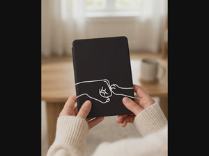 Cat Fist Bump Kindle Case — Minimalist Line Art Friendship Gift