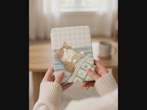 Orange Tabby Reading Kindle Paperwhite Case — Relaxing Gift for Cat Lovers