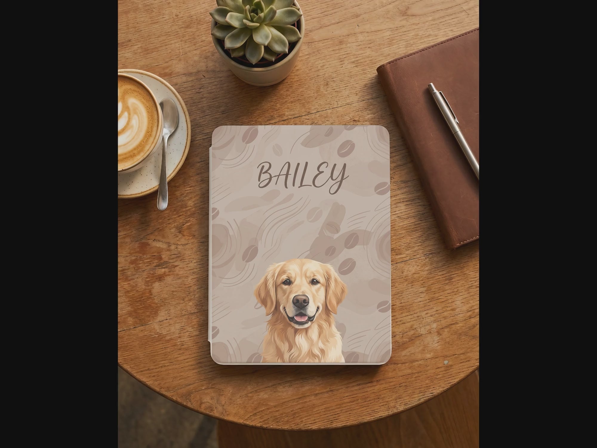 Abstract Personalized Pet Portrait Kindle Paperwhite — Coffee Lovers