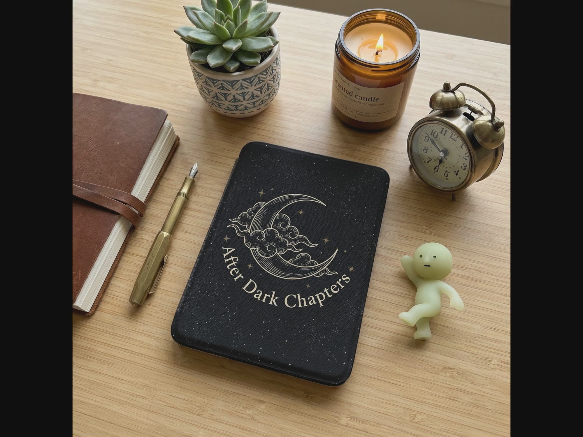 After Dark Chapters Kindle Colorsoft Case — Elegant Minimal Romantic