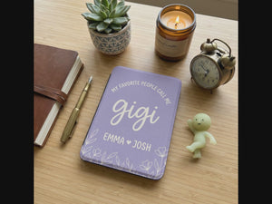 Personalized Gigi Kindle Case — Lavender Floral with Grandkids Names Gift