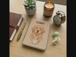 Personalized Pet Portrait Kindle Case — Cozy Café Dog or Cat