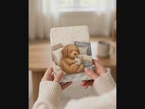 Cute Dog on Cozy Bedding Reading Kindle Paperwhite Case — Gift for Dog Lovers