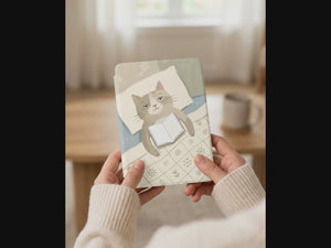 Cozy Cat Reading Kindle Paperwhite Case — Charming Gift for Cat Lovers