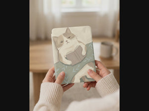 Cute Cat Reading Kindle Colorsoft Case — Gift for Cat Lovers