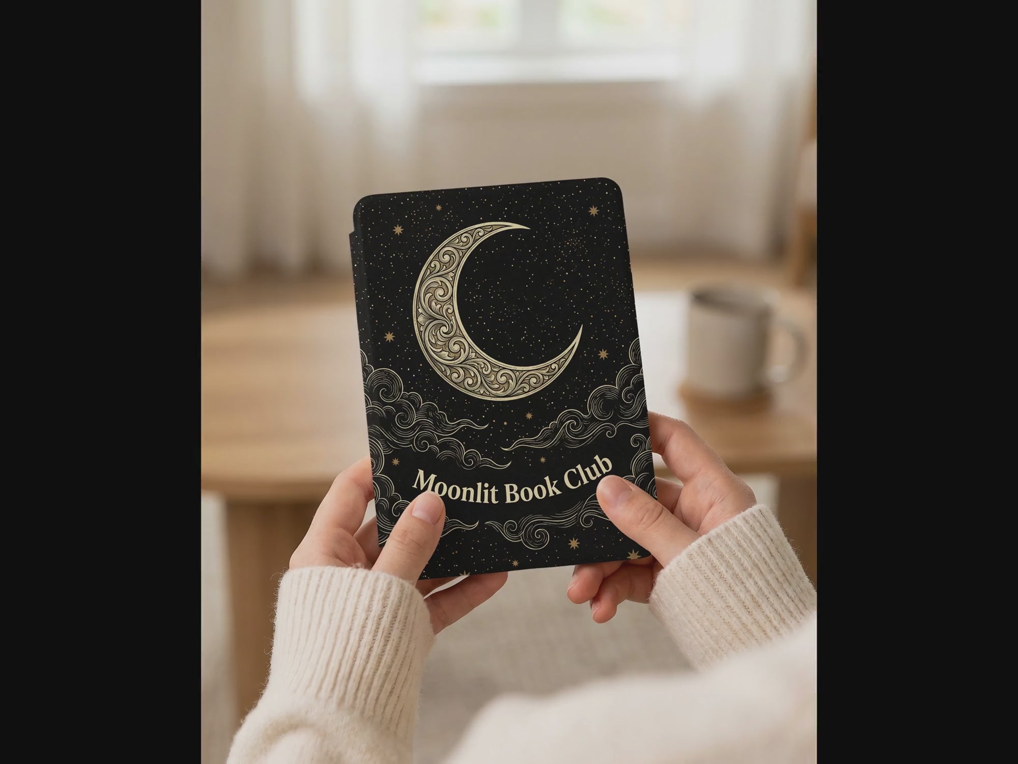 Moonlit Book Club Kindle Case — Grand Ornate Crescent Victorian Design